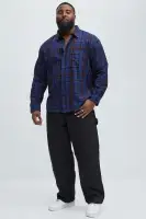 Bonad Plaid Shirt(Blue/combo,S)