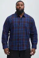 Bonad Plaid Shirt(Blue/combo,S)