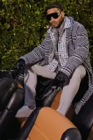 Mixed Plaid Car Coat