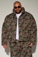 Bellevue Light Weight Cropped Tapestry Puffer(Black/combo,S)
