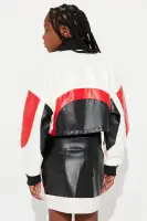 Mini On The Move Faux Leather Skirt Set(White/combo,4)