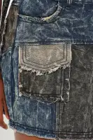 Mini Rebel Hero Patchwork Mini Skirt(Dark Wash,4/5)
