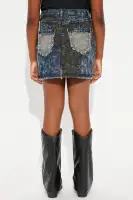 Mini Rebel Hero Patchwork Mini Skirt(Dark Wash,4/5)