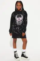 Mini Dylan Skull Sweatshirt Dress(Black,4/5)