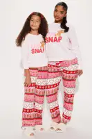 Mini Oh Snap Gingerbread Plush Pant Set(Pink/combo,4/5)