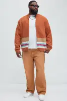 Wait Is Over Zip Sweater(Brown/combo,S)