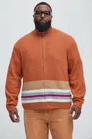 Wait Is Over Zip Sweater(Brown/combo,S)