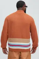Wait Is Over Zip Sweater(Brown/combo,S)
