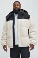 Real Thoughts Colorblock Puffer(Tan/Multi,S)