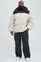 Real Thoughts Colorblock Puffer(Tan/Multi,S)