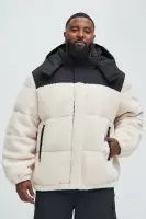 Real Thoughts Colorblock Puffer(Tan/Multi,S)