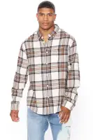 Light Breeze Plaid Long Sleeve Woven Top