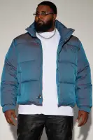 Stormy Iridescent Nylon Cropped Puffer Jacket(Blue,S)