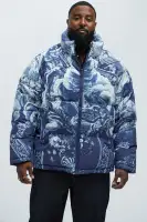 Michelangelo Quilted Puffer(Blue/combo,S)