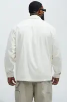 Corduroy Pocket Button Up Shirt(Off White,S)
