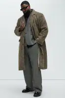 Been A Year Mohair Relaxed Long Coat(Brown,S)