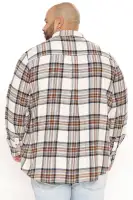Light Breeze Plaid Long Sleeve Woven Top(Khaki/combo,S)