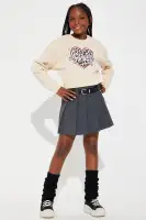 Mini Nobody's Business Belted Pleated Skort