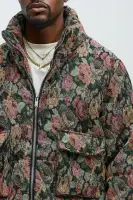 Bellevue Light Weight Cropped Tapestry Puffer(Black/combo,S)