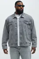 Classic Denim Trucker Jacket(Grey,S)