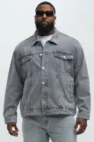 Classic Denim Trucker Jacket(Grey,S)