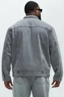 Classic Denim Trucker Jacket(Grey,S)
