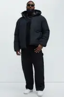 Jason Hooded Puffer Jacket(Black,S)