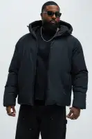Jason Hooded Puffer Jacket(Black,S)