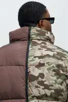 Shuffle Split Puffer Jacket(Brown Combo,S)