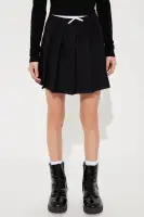Mini Hayley Double Waistband Pleated Skort(Black/White,4)