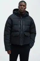 Carter Hooded Puffer Jacket(Black,S)