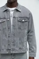 Classic Denim Trucker Jacket(Grey,S)