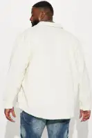 Dean Textured Long Sleeve Button Up Shirt(Cream,S)