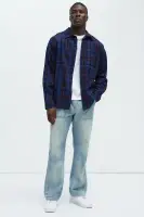 Bonad Plaid Shirt(Blue/combo,S)