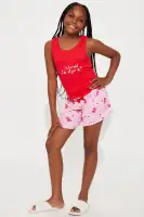 Mini Good Behavior All Year Short Set(Red/combo,7/8)