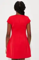 Mini Perfect Aura Square Neck Mini Dress(Red,4/5)