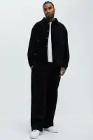 Anderson Corduroy Button Up Shirt(Black,S)