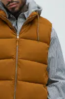 Heartbreak Puffer Vest With Hood(Mustard,S)
