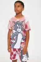 Mini Tom And Jerry Spray Paint Short Set(Red,4/5)