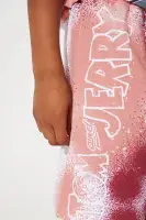 Mini Tom And Jerry Spray Paint Short Set(Red,4/5)