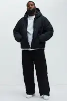 Carter Hooded Puffer Jacket(Black,S)