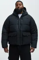 Carter Hooded Puffer Jacket(Black,S)