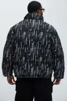 Keith Distressed Tapestry Puffer(Black,S)