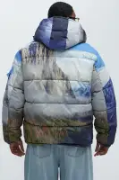 Big Sky Hooded Puffer Jacket(Blue/combo,S)