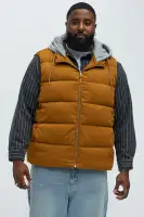 Heartbreak Puffer Vest With Hood(Mustard,S)