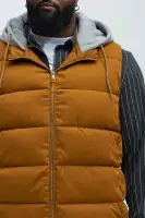 Heartbreak Puffer Vest With Hood(Mustard,S)