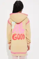 Mini It's All Good Sweatshirt Dress(Sand/combo,4/5)