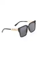 Keeping Focus Square Sunglasses(Black,OS)