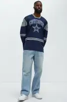 Cowboys Hat Trick Hockey Top(White/Blue,S)