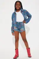 Mini Rosallia Floral Denim Shorts